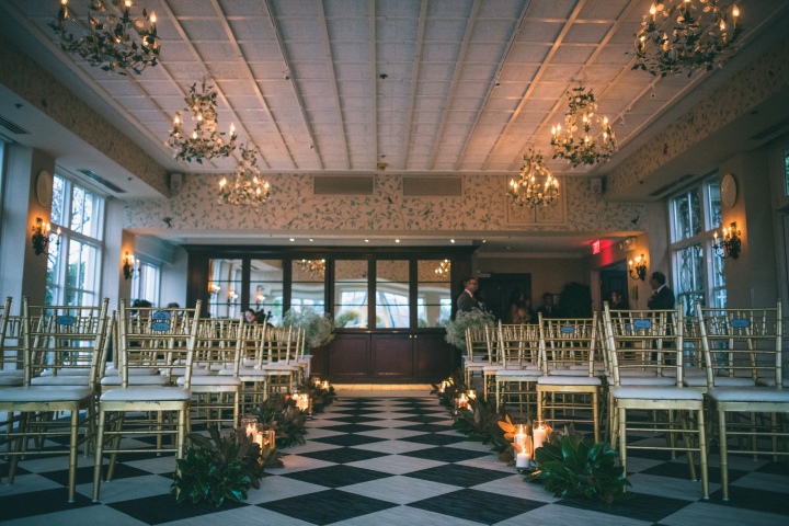 Wedding Ceremony in Pavilion Room at O.Henry Hotel