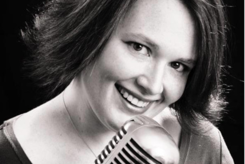 Erin Strickland Vocalist black and white photo