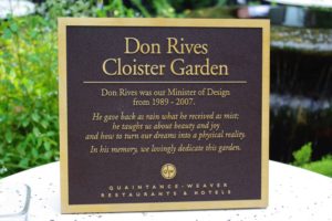 Don Rives Cloister Garden Dedication at O.Henry Hotel in Greensboro, NC