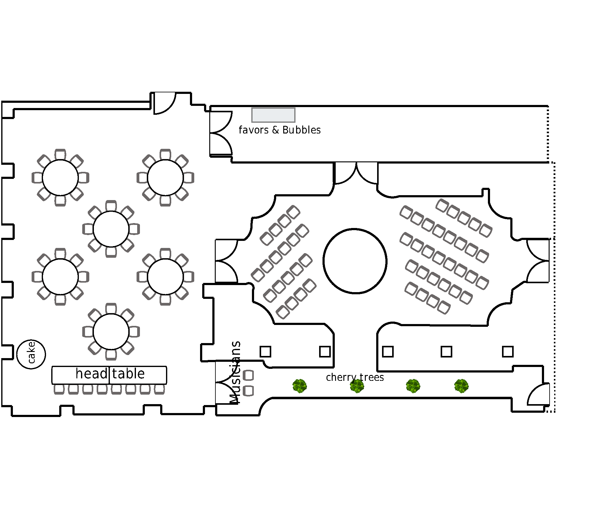 Pavilion Room and Cloister Garden at O.Henry Hotel in Greensboro, NC