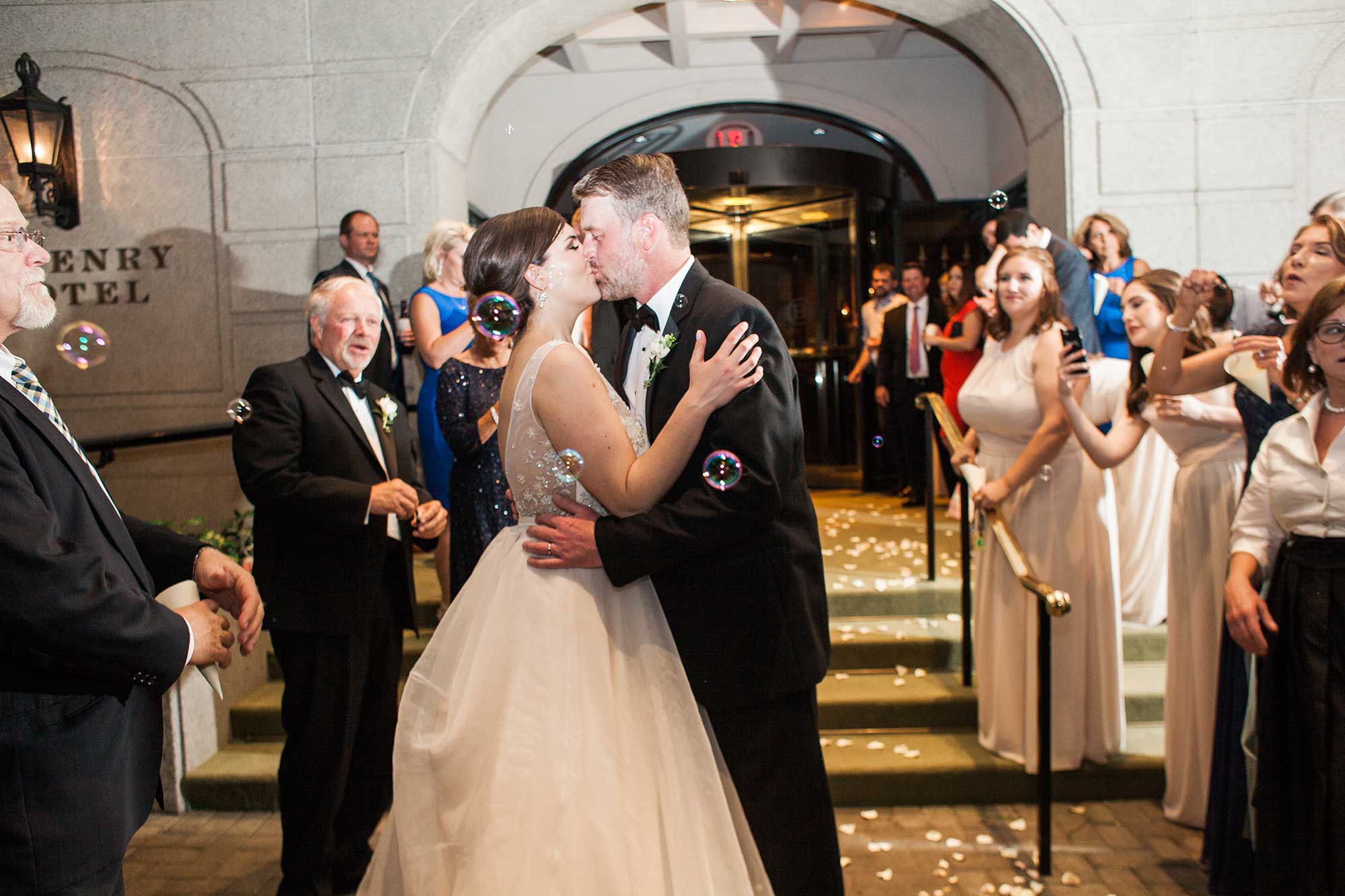 Weddings at O.Henry Hotel Stephanie and Tim's Bubble Departure