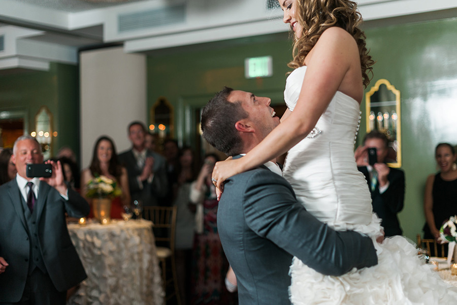 Brittany and Bobby's First dance as Mr. and Mrs. - wedding celebration in the Hawkins Brown Room at O.Henry Hotel